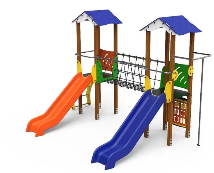 [ELDAN052] Gioco Modulo ELDAN052 (Montanti in legno di pino mm. 90x90, con plinto in acciaio zincato a caldo)