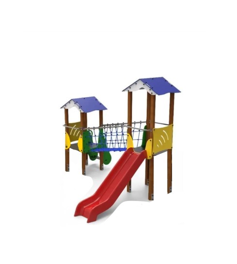 ELKID027m (Montanti in legno di pino mm. 90x90, con plinto in acciaio zincato a caldo)