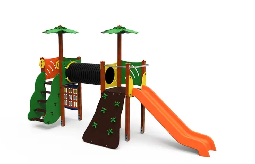 ELDAN085 (Montanti in legno di pino mm. 90x90, con plinto in acciaio zincato a caldo)