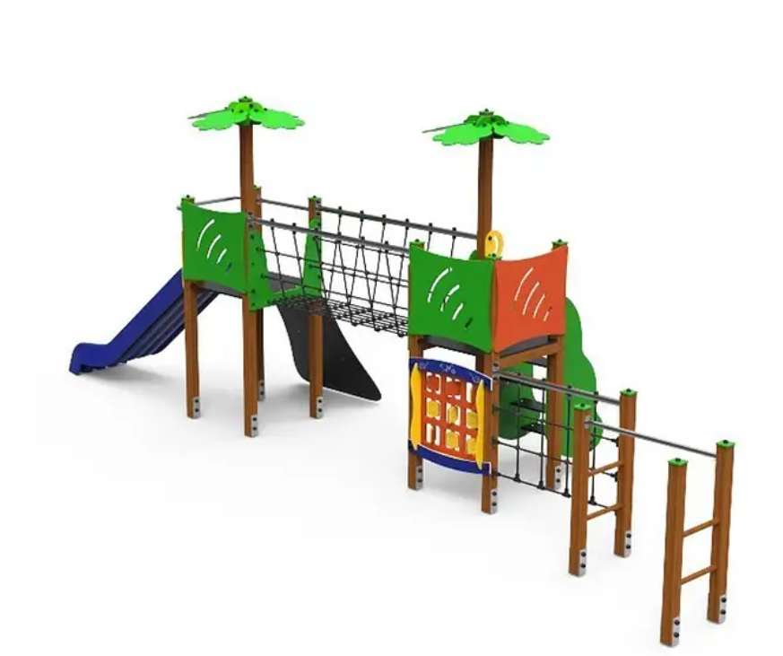 ELKIDO (Montanti in legno di pino mm. 90x90, con plinto in acciaio zincato a caldo)