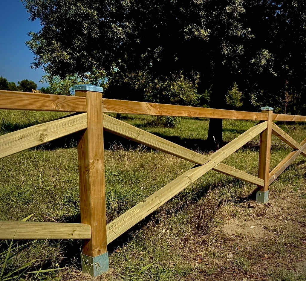 Recinzione a croce Sant’Andrea palo quadrato (con palo interrato su cls)