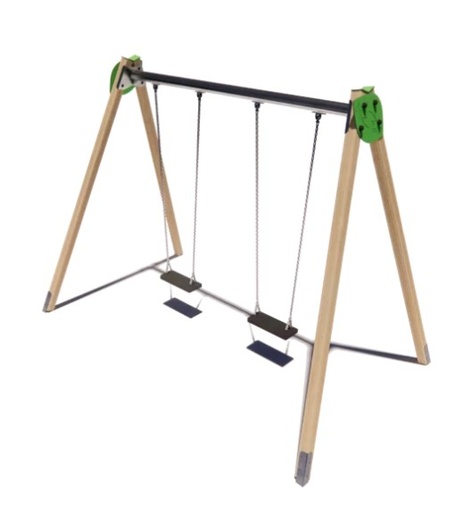 [NA608] Altalena doppia in legno Nature