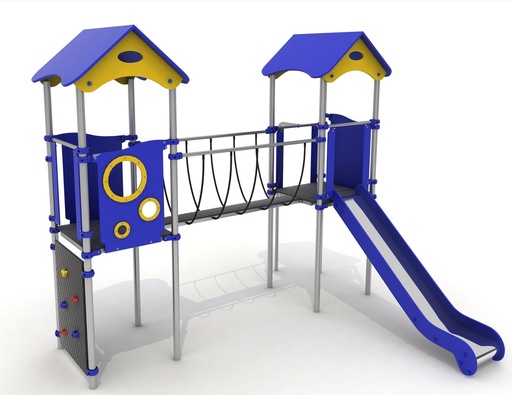 ECOKIDS- Doppia torre con scivolo ( 1,20 m)