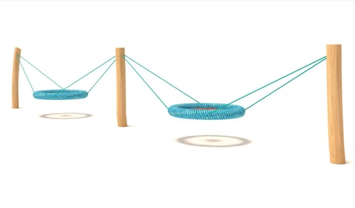 [AT24660031-0-01] Altalena con cestone nido doppia  in legno di robinia 