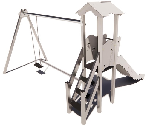 [HT205] Five Gioco modulo torretta scivolo con altalena in metallo