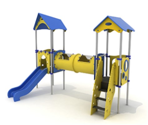 ECOKIDS- Doppia torre con tunnel 0.90m