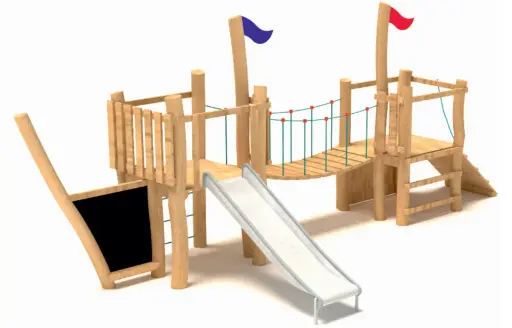 [AT16300052-0-04] Barca in legno di Robinia con ponticello avventura