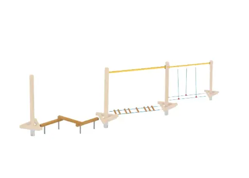 [2900(4)-2902/2908/2919] Composizione modulare in legno con 3 percorsi di equilibrio