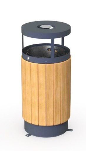 Cestino Urban rivestito in legno