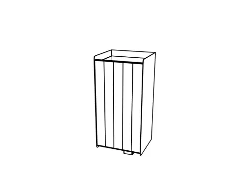 Cestino MAG / acciaio zincato + verniciato a polvere / legno di abete