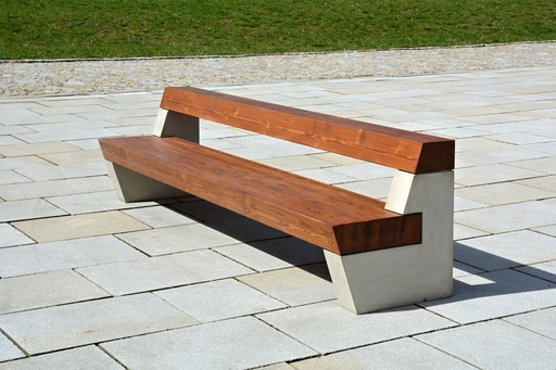 [LRB1-300s] Panchina ROBUSTA 3000mm / sponde in cemento / legno di abete