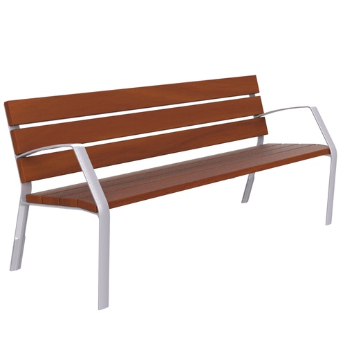 [modo] Panchina Adria10 in alluminio e legno tropicale 