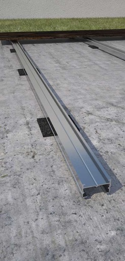Profilo in alluminio 30x53x2200 mm. per sottostruttura pavimento in tavole