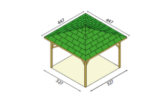 [08202] Gazebo Elba 447x447 con copertura in tegole canadesi